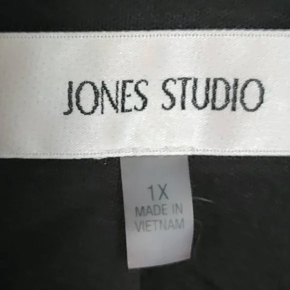 Jones Studio Burgundy and Black Herringbone Long Swing Jacket Size 1X - Picture 4 of 12